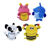 minkissy 4pcs Boy Girl Bath Gloves Washcloths Back Scrubbing Gloves Exfoliating Mitts Massage Gloves Bath Gloves Shower Gloves Creative for Shower Boys and Girls Tools for Sponges