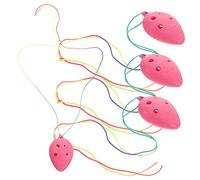 minkissy 4pcs Boys and Girls 6-hole Beginner Ocarina Instrument Set, Pink Mini Plastic Ocarinas for Children Music Learning and Performance