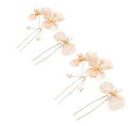minkissy 4pcs Bridal Hair Elegant U-shaped Hair Accessories for Weddings Bridesmaids and Evening Gowns Charming Floral Design Backup for Versatile Styling
