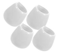 minkissy 4pcs Ceramic Gravy Boat Dipping Sauce Cup with Spout 50ml White Simple Style Creative Design Serve Hot and Cold Gravies for Kitchen and Western Food Restaurants