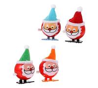 minkissy 4PCS Christmas Clockwork for Wind Up Jumping Playthings Battery Fun Xmas Boys and Educational Holiday with Cartoon Design