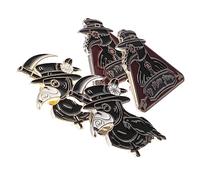 minkissy 4pcs Creative Punk Crow Brooch Scary Plague Beak Pins for Costume Adornment Clothes Decoration Unique Gothic Accessories for Memorable Moments