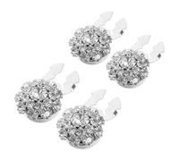 minkissy 4Pcs Decorative Crystal Flower Buttons Rhinestone Sewing Embellishments for Clothing Handbags Shoes DIY Crafts Luxurious Alloy with Smooth Edges for Sensitive Skin