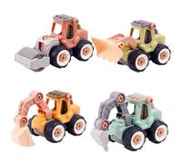 minkissy 4Pcs Detachable Engineering Truck for Educational DIY Construction Vehicles for Age Hands Play and Learning Fun