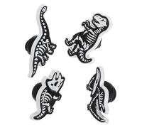minkissy 4pcs Dinosaur Skeleton Brooch Alloy Lapel Pins Chic Skull Design Unique Corsage Badges for Clothing Bags and Accessories for Women