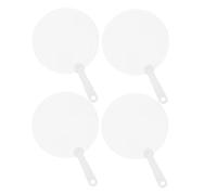 minkissy 4pcs DIY Handheld Graffiti Fans Blank for Painting Lightweight PVC Craft Supplies for Custom Decoration Mini Portable Fans for Home Bedroom and Gift Crafting