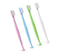 minkissy 4pcs Double-Headed Toothbrushes for Back Wisdom Teeth Interdental Gum Pocket Cleaning Orthodontic Ergonomic Design Material