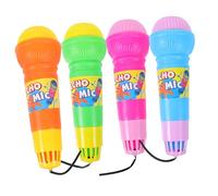 minkissy 4pcs Echo Microphones Lightweight Karaoke Safe Prop Mic for Singing for Boys and Fun Birthday Colors