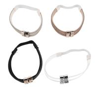 minkissy 4pcs Elastic Ankle Straps for High Heels and Sandals with Embedded Rhinestones, Detachable Anti-loose Shoe Accessories for Women, Comfortable and Elegant for Weddings and Parties