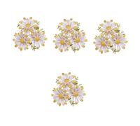 minkissy 4pcs Elegant Daisy Enamel Brooch Pin for Women Charming Flower Jewelry Accessory for Birthdays Costumes and All Occasions