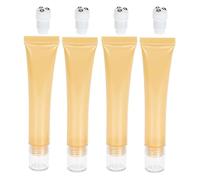 Minkissy 4Pcs Empty Roller Ball Eye Cream Tubes Refillable Eye Cream Roller Bottles Fillable Squeeze Tubes for Cosmetics Plastic Roll on Bottles for Skin Care Diy Lotion and Essential Oil