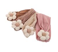 minkissy 4pcs Floral Headbands Soft Stretchy Elastic Hairbands with Flower Bows for Newborns Boy Girl Fade-resistant Comfortable Fit Hair Accessories