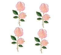 minkissy 4pcs Flower Brooch Pin for Women Alloy Badge Jewelry Design for Clothes Bags Hats Unique Accessory for Daily Outfits