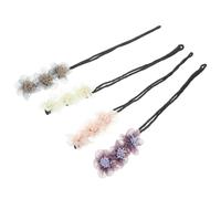 minkissy 4pcs Flower Hair Bun Maker Lazy Hair Curler Mesh Yarn and Cloth Materials Assorted Colour Elegant Fashionable Comfortable