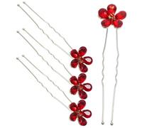 minkissy 4pcs Flower Hairpin Wedding Bridal Rhinestone u Shape Hairpin for Women Hair Accessories Wedding Hair