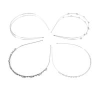 minkissy 4pcs Flower Headbands for Women Rhinestone Headband Bridal Jewelry Tiaras Crystal Hairband Elegant Wedding Hair Accessories