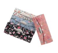 minkissy 4pcs Flower Pattern Lipstick Case Holder Portable Makeup Organizer for Women Includes Black White Blue Pink Compact Storage for Travel and Daily Use