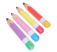 minkissy 4Pcs Giant Inflatable PVC Pencils for Back to School Party Supplies Safe Lightweight Balloon Decorations for Classroom Graduation and Event Favors in Yellow Red Pink and Purple