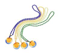 minkissy 4pcs Glass Beaded Buddhist Amulet Pendants Multi Color Necklaces for Blessings and Protection Classic Chic Design for Worship Gatherings and Daily Wear
