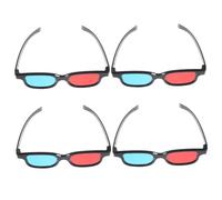 minkissy 4pcs Glasses for Movies Glasses for Projector Unisex Plastic Frame Red and Blue Lenses Comfortable Lightweight Design for Home Cinema and Tv Viewing