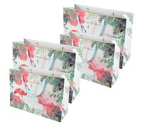 minkissy 4pcs Hawaiian Flamingo Party Favor Tote Bags Tropical Goodie Bags for Luau Birthday and Summer Events Lightweight Versatile for Items Shopping