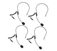 minkissy 4Pcs Head Mounted Condenser Microphone for Voice Amplification Wired Headset with Sound Pickup Compatible with Amplifiers and Laptops