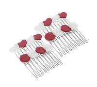 minkissy 4pcs Heart Shaped Hair Clips Sweet Acetate Bang Combs with Firm Grip Versatile Circular and Heart Designs for Womens Daily and Special Occasion Hairstyles