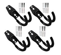 minkissy 4pcs Heavy Duty Wall-Mounted Hose Hanger Holder for Garden and Patio, Wear-Resistant Stainless Steel and Rubber Storage Rack for Water Hose and Ropes