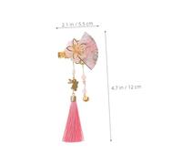 minkissy 4PCS Japanese Kimono Fan Flower Hair Clips with Beaded Tassel and Bell Traditional Wedding Hairpiece and Headdress Hair Accessory for Cosplay Bridal Party Daily Wear