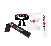 minkissy 4pcs Japanese Style Samurai Headbands for Men, Multi-functional Polyester Headband Set, Versatile Accessory Suitable for Karate, Ninja Parties and Sports Activities