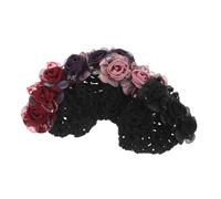 minkissy 4pcs Korean Style Flower Hair Bun Holder Covers Lightweight Mesh Fabric Barrette Clips for Women Comfortable Floral Hair Net Accessories