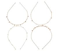 minkissy 4pcs Metal Rhinestone Headband Fluffy Headband for Women Hair Wedding Tiara for Special Occasions