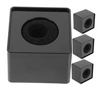 minkissy 4pcs Microphone Flag Station Holder for Interview Mic Logo Cube Ergonomic Durable and Comfortable Microphone Prop for Hosting Speech Singing