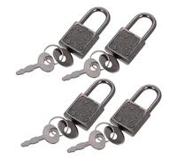 minkissy 4pcs Mini Antique Pirate Padlock with Key Metal Locks for Treasure Chests Mini Jewelry Boxes Enhancing Creativity and Adventure Play