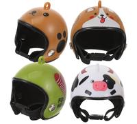 minkissy 4pcs Mini Chicken Helmet Pet Bird Hard Hat Small Parrot Protective Headwear Accessories for Dollhouse and Pet Safety in Outdoor Play Random Style