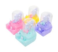 minkissy 4pcs Mini Claw Machine for Portable Small Candy Grabber Yellow Blue Purple Pink Educational Hand Eye Coordination Game for Fun Indoor Plaything for Boys