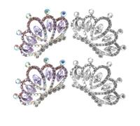 minkissy 4pcs Mini Tiara Crown Comb Hair Accessories with Rhinestones Elegant Wedding Hair Styling Accessories for Women Versatile Bridal Headpiece for Proms and Formal Events