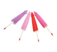 minkissy 4pcs Miniature Colorful Umbrella DIY Hand Painted Photo Props Fun Hanging Ornaments for Kindergarten Activities Mini Oil Paper Umbrellas Pink Red Purple