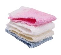minkissy 4pcs Miniature Dollhouse Bath Towels Cloth Hand Towels in White Beige Pink Blue for Doll Bathroom Decor Mini House Adornment Accessories