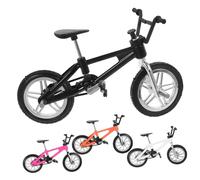 minkissy 4pcs Miniature Mountain Bike Models Finger Bike Black White Pink and Orange Alloy Construction for Creative Display and Collectibles