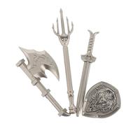 minkissy 4pcs Miniature Swords and Shields Set for Boys Creative Castle Building Block Accessories Compatible with Figures Enhancing Imaginative Play and DIY Army