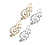 minkissy 4pcs Music Note Lapel Pins Rhinestone Brooch for Sweaters Jackets Dresses Musical Jewelry Accessory for Weddings Birthdays Elegant Symbolic Music Lovers