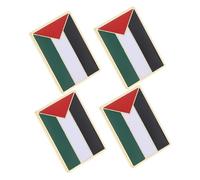 minkissy 4Pcs Palestine Flag Metal Badge Pins Stylish Square Brooches for Clothing Decorative Lapel Pins for International Travel Souvenirs Elegant Idea for Flag Enthusiasts