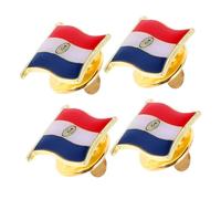 minkissy 4pcs Paraguay National Flag Brooch Pins Durable Iron Enamel Badges for Celebrations Suitable for Hats Backpacks Clothing Accessories