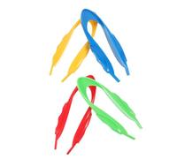 minkissy 4Pcs Plastic Tweezers for Experiment and Crafts Fine Motor Skill Training Tools Lightweight Montessori Teaching Aids for Preschool and Classroom Use Safe Rounded Edges