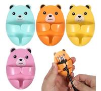 minkissy 4pcs Plug Holder for The Wall Cord Organizer Hook for Appliance Plastic Cartoon Self-Adhesive Design Easy to Install Unique Lovely Hooks for Kitchen Wall Kettles Rice Cookers