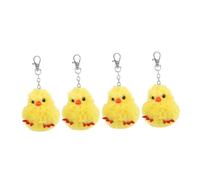 minkissy 4pcs Plush Chick Keychain Cute Backpack Pendant Soft Cartoon Key Ring Adorable Stuffed Chick Ornament for Bags Parties