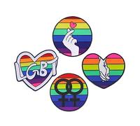minkissy 4Pcs Rainbow Breastpins Bisexual Brooches Creative Decorative Badges for Weddings Parties Valentine Day and More Stylish Lgbt Pride Accessories