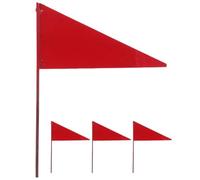 minkissy 4pcs Red Iron Triangular Lawn Flags for Garden Irrigation and Sprinkler Markers with Easy Identification and Versatile Design for Outdoor Yard Use
