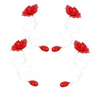 minkissy 4pcs Red Squirting Rose Prank Plastic Realistic Fake Flowers for April Fools Day Halloween Party Supplies Reusable Portable Fun for Adults